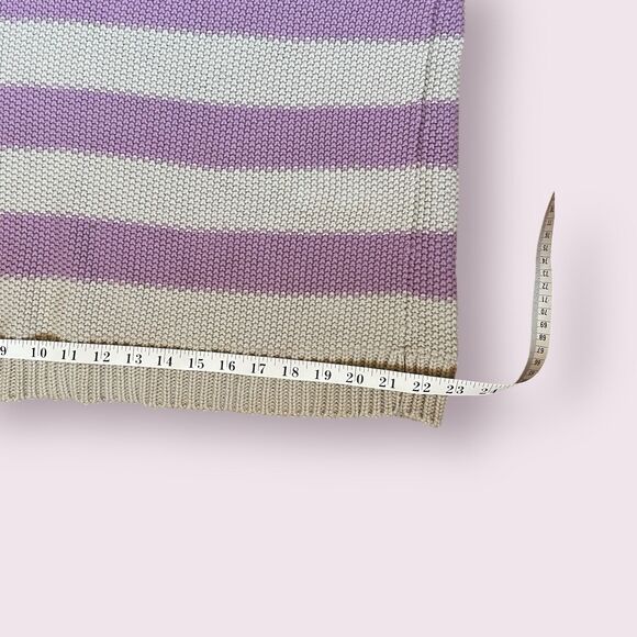 Lane Bryant Ivory Blue Purple Stripe V Neck Cotton Sweater Woman's Plus 22 24 3X - Picture 10 of 11